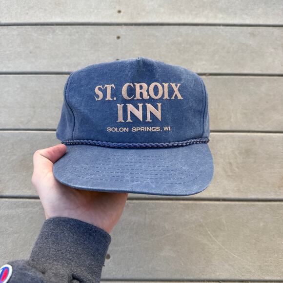 Vintage Other - Vintage 90's St. Croix Inn Solon Springs Wisconsin Blue Roper Snapback Hat Cap